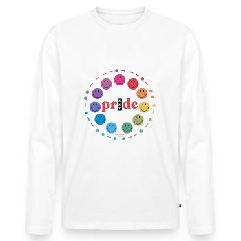 Pride Amsterdam - Men's Premium Organic Long Sleeve Shirt - white - Front - Nico (187cm)