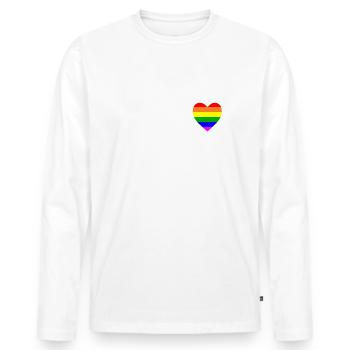 Be different - Men's Premium Organic Long Sleeve Shirt - white - Front - Nico (187cm)