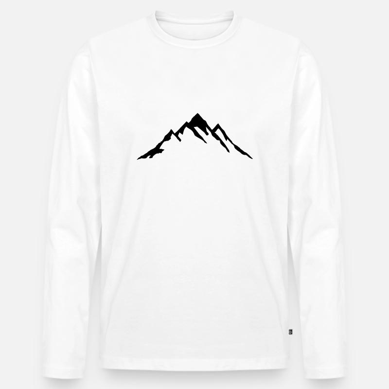 Berg, Berge - Männer Premium Bio Langarmshirt - Weiß