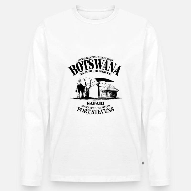 Botswana - Elephant - Männer Premium Bio Langarmshirt - Weiß