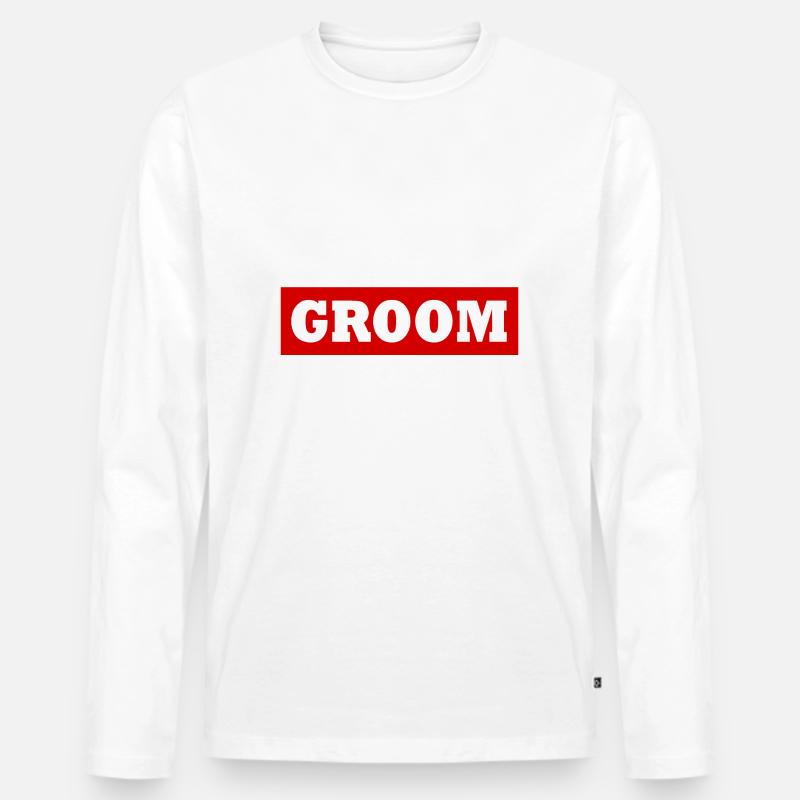 Team groom - Männer Premium Bio Langarmshirt - Weiß