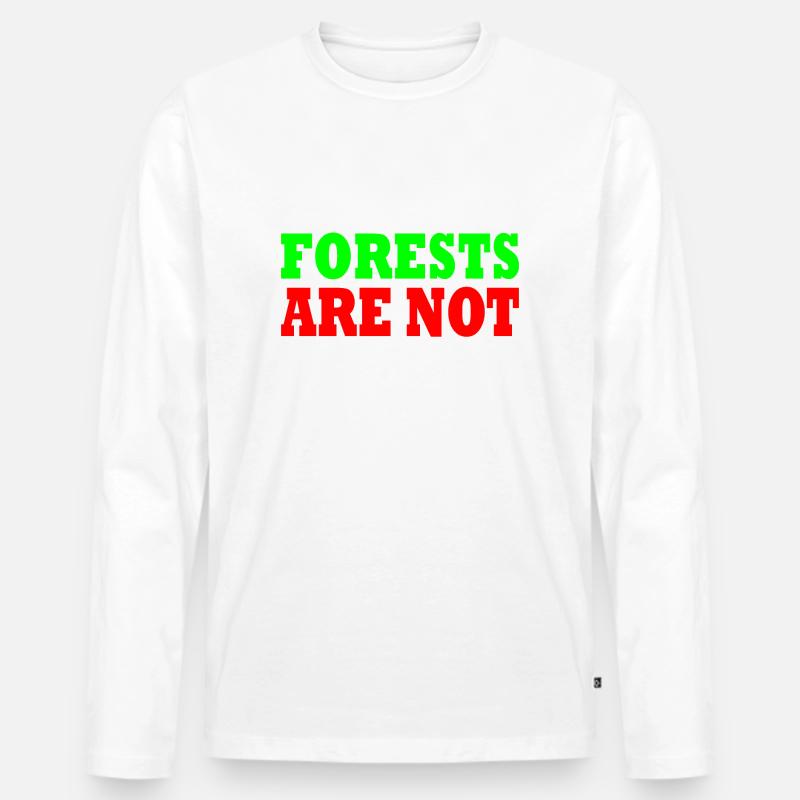 forests are not renewable - Männer Premium Bio Langarmshirt - Weiß