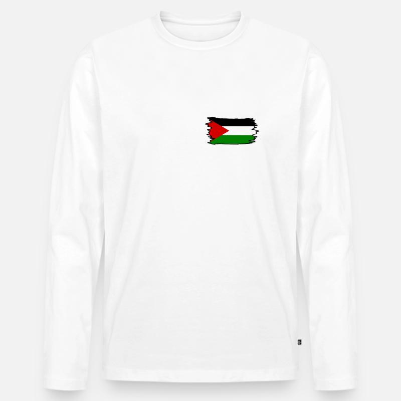 Free palestine - Männer Premium Bio Langarmshirt - Weiß