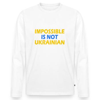 impossible is not ukrainian - ukraine - Männer Premium Bio Langarmshirt - Weiß - Vorne - Nico (187cm)