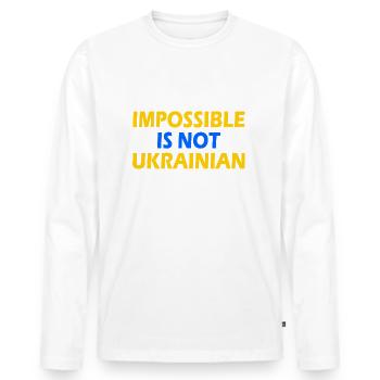 impossible is not ukrainian - ukraine - Männer Premium Bio Langarmshirt - Weiß - Vorne - Nico (187cm)