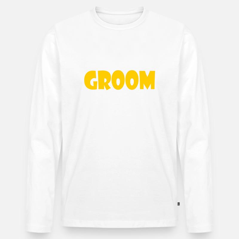 Groom - Männer Premium Bio Langarmshirt - Weiß