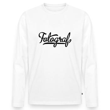 Fotograf - Männer Premium Bio Langarmshirt - Weiß - Vorne - Nico (187cm)