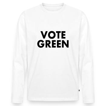 Vote green - T-shirt manches longues Premium bio Homme - blanc - Devant - Nico (187cm)