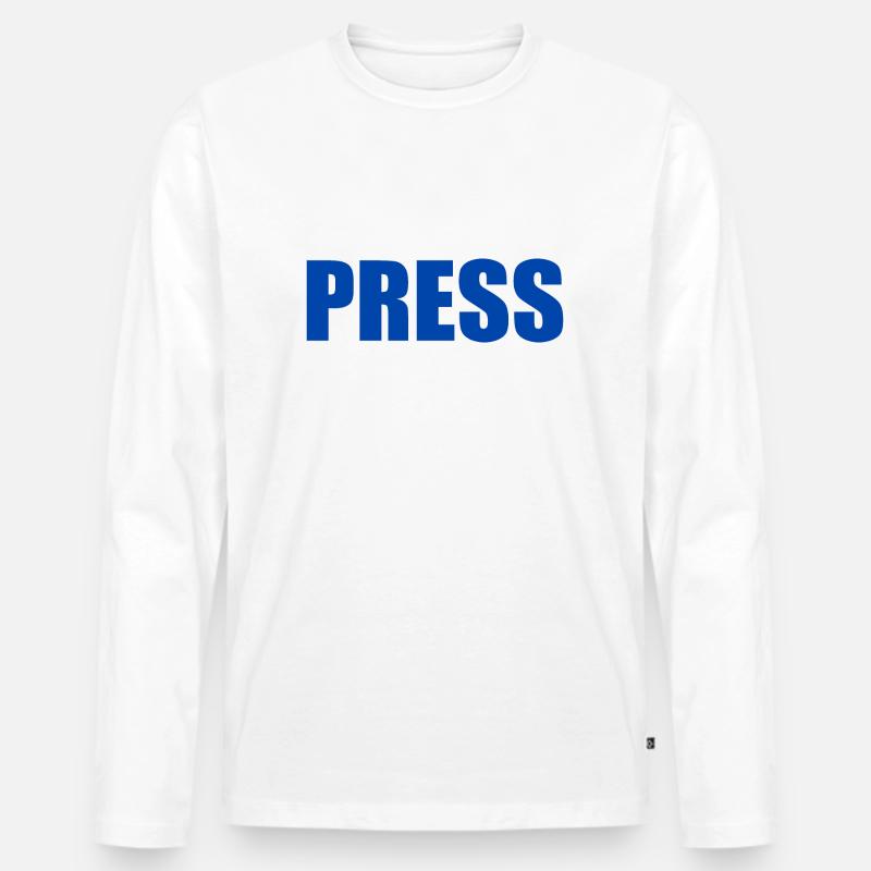 Press - Männer Premium Bio Langarmshirt - Weiß