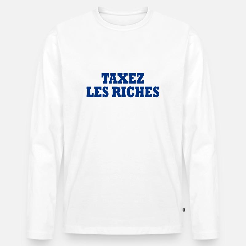 Besteuerung der Reichen - Männer Premium Bio Langarmshirt - Weiß