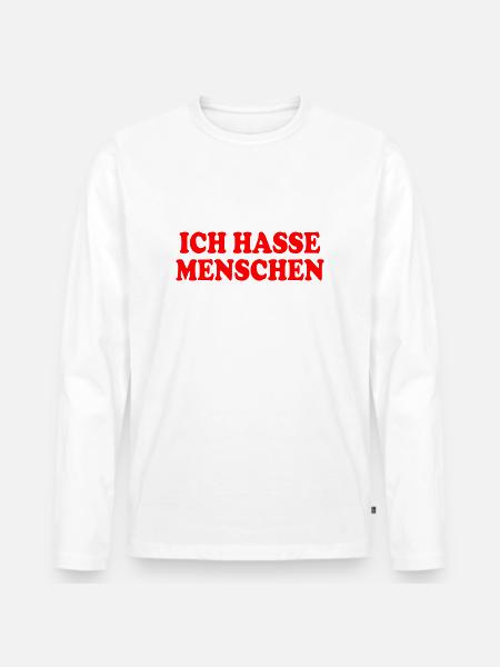 I hate people - Men's Premium Organic Long Sleeve Shirt - white