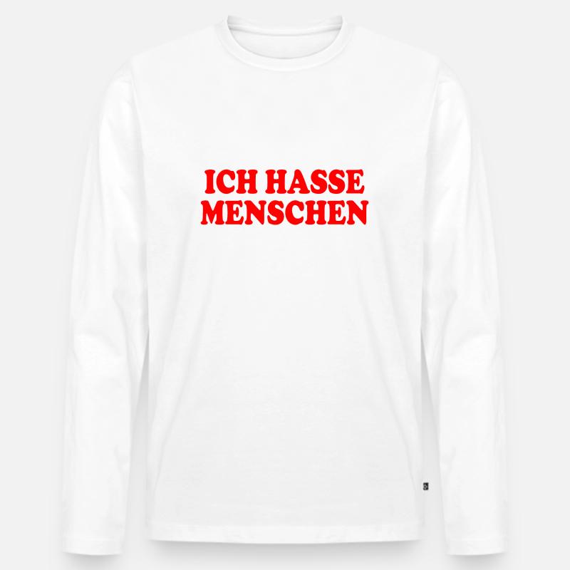 Odio le persone - Maglia a manica lunga ecologica premium da uomo - bianco