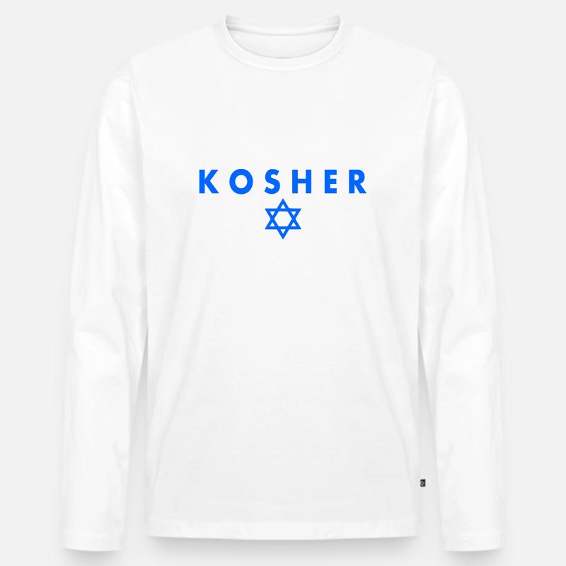 Kosher - Männer Premium Bio Langarmshirt - Weiß