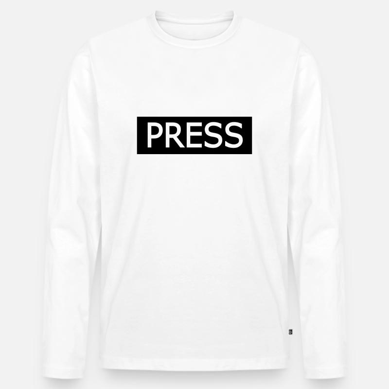 Press - Männer Premium Bio Langarmshirt - Weiß