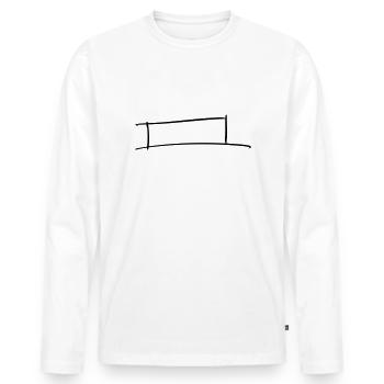 Cadre décoratif. Modèle de bannière / badge nominatif. - T-shirt manches longues Premium bio Homme - blanc - Devant - Nico (187cm)
