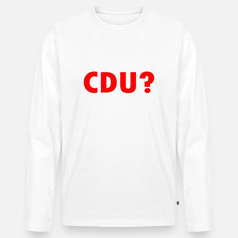Cdu - Männer Premium Bio Langarmshirt - Weiß