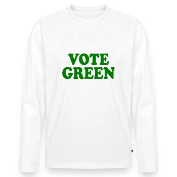 Vote green - T-shirt manches longues Premium bio Homme - blanc - Devant - Nico (187cm)