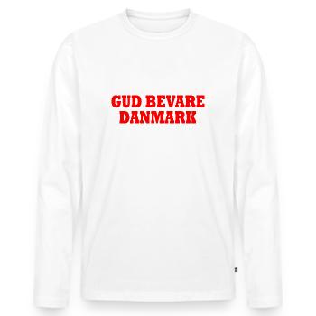 Gud bevare danmark - T-shirt manches longues Premium bio Homme - blanc - Devant - Nico (187cm)