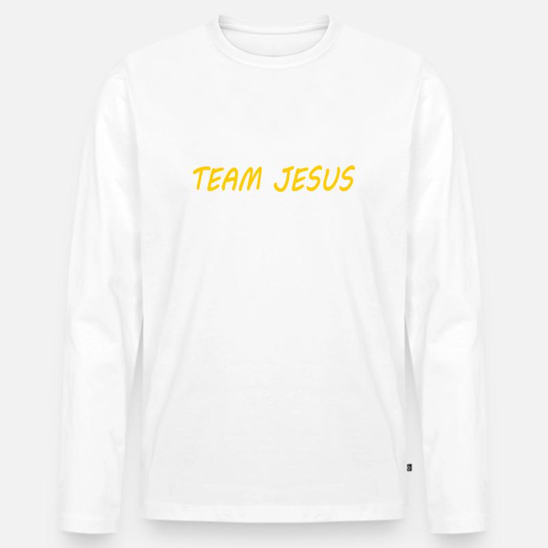 Team jesus - Männer Premium Bio Langarmshirt - Weiß