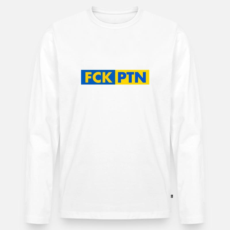 Fck ptn - Männer Premium Bio Langarmshirt - Weiß