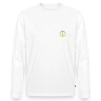 peace - Männer Premium Bio Langarmshirt - Weiß - Vorne - Nico (187cm)