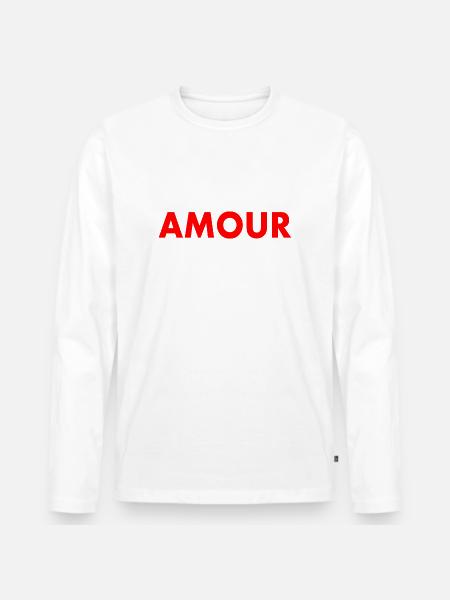 Amour - Men's Premium Organic Long Sleeve Shirt - white