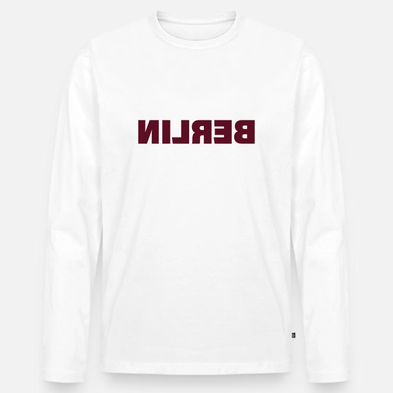 BERLIN - Männer Premium Bio Langarmshirt - Weiß