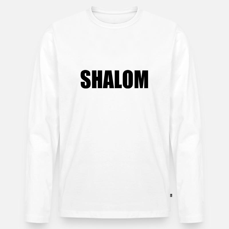 Shalom - Männer Premium Bio Langarmshirt - Weiß