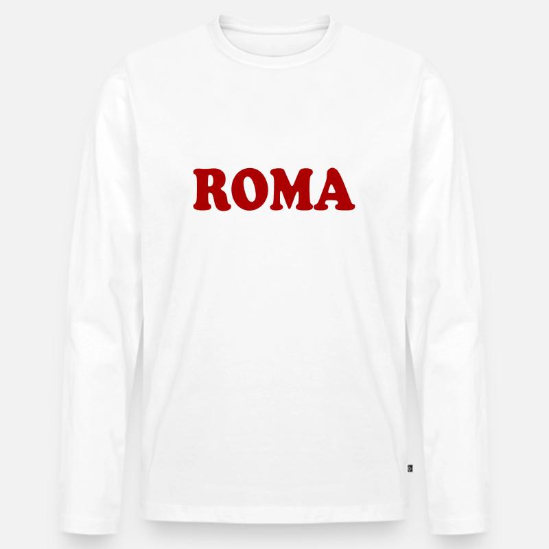 Roma - Männer Premium Bio Langarmshirt - Weiß