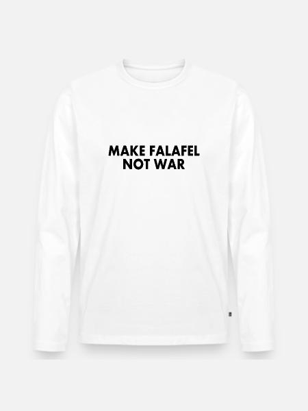 Make falafel not war - Men's Premium Organic Long Sleeve Shirt - white