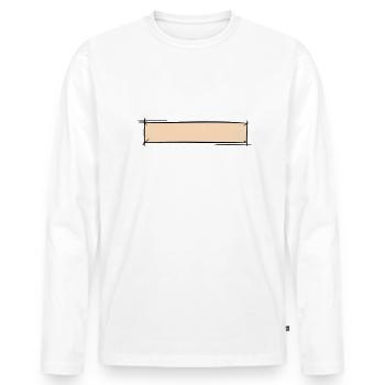 Cadre décoratif. Modèle de bannière / badge nominatif. - T-shirt manches longues Premium bio Homme - blanc - Devant - Nico (187cm)