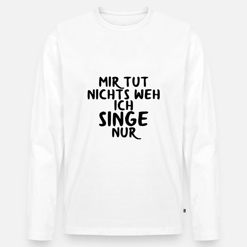 Singen - Männer Premium Bio Langarmshirt - Weiß