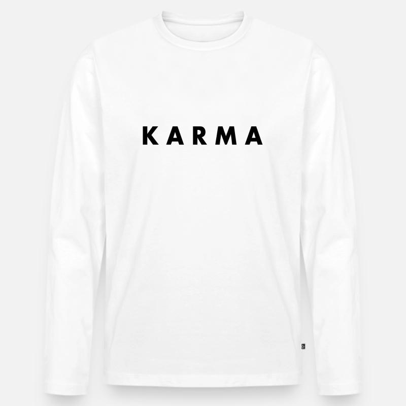 Karma - Männer Premium Bio Langarmshirt - Weiß