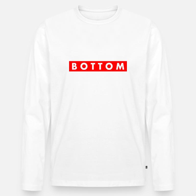 Bottom - Männer Premium Bio Langarmshirt - Weiß