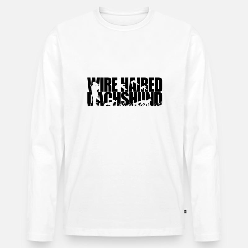WIREHAIRED DACHSHUND Jagdhund Wilsigns Jäger - Männer Premium Bio Langarmshirt - Weiß