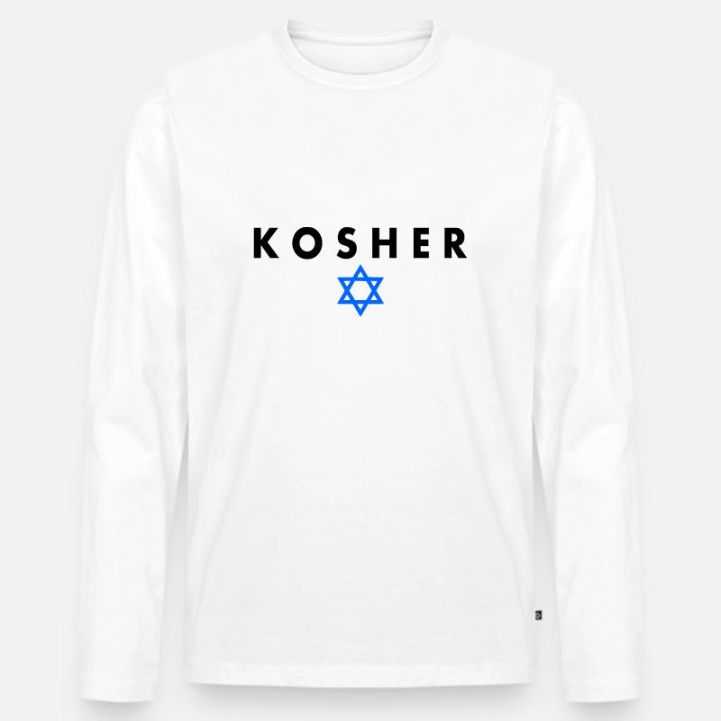 Kosher - Männer Premium Bio Langarmshirt - Weiß
