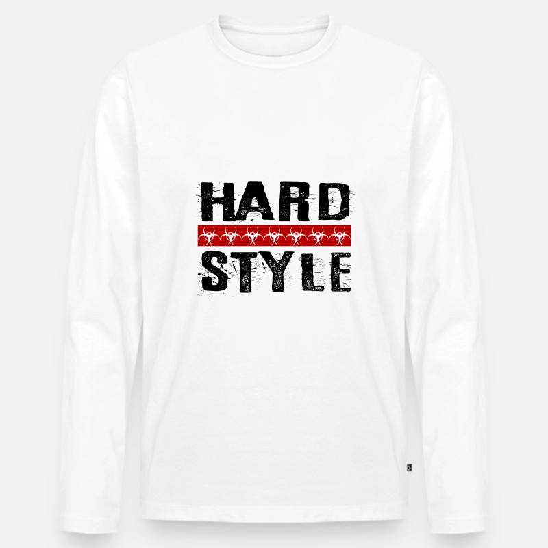 Hardstyle Rave - Männer Premium Bio Langarmshirt - Weiß