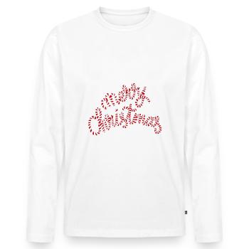 Joyeux noel - T-shirt manches longues Premium bio Homme - blanc - Devant - Nico (187cm)