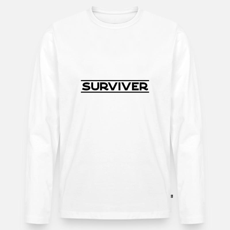 Surviver - Männer Premium Bio Langarmshirt - Weiß