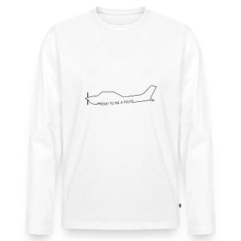 Cessna Pilot - Männer Premium Bio Langarmshirt - Weiß - Vorne - Nico (187cm)