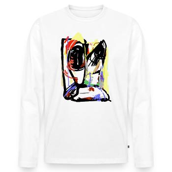 Art - T-shirt manches longues Premium bio Homme - blanc - Devant - Nico (187cm)