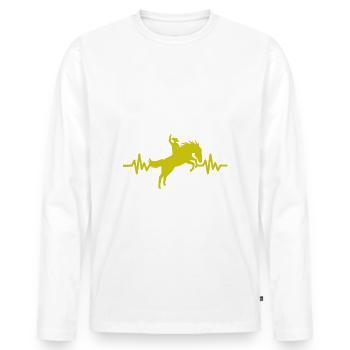 Heartbeat - Étalon Cheval Jument Ross Equestrian - T-shirt manches longues Premium bio Homme - blanc - Devant - Nico (187cm)