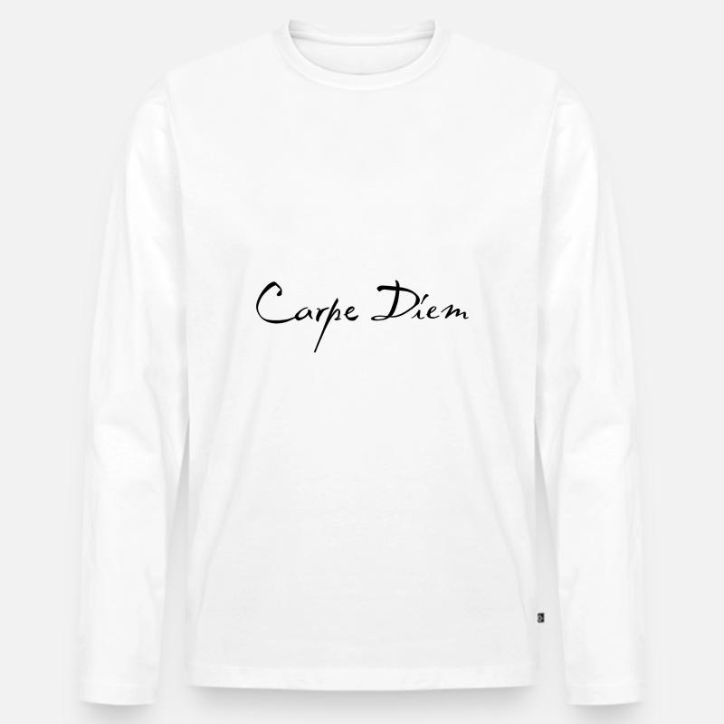 Carpe Diem - Männer Premium Bio Langarmshirt - Weiß