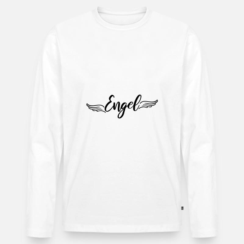 Engel - Männer Premium Bio Langarmshirt - Weiß