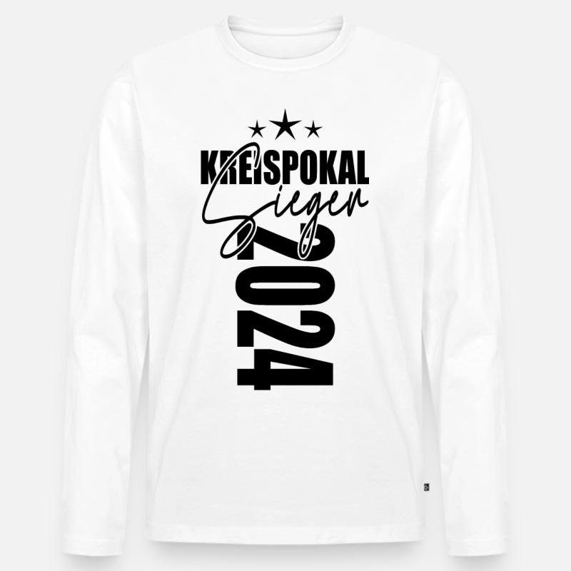 Kreispokal Sieger 2024 - Männer Premium Bio Langarmshirt - Weiß