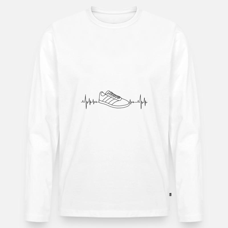 Sneaker - Männer Premium Bio Langarmshirt - Weiß