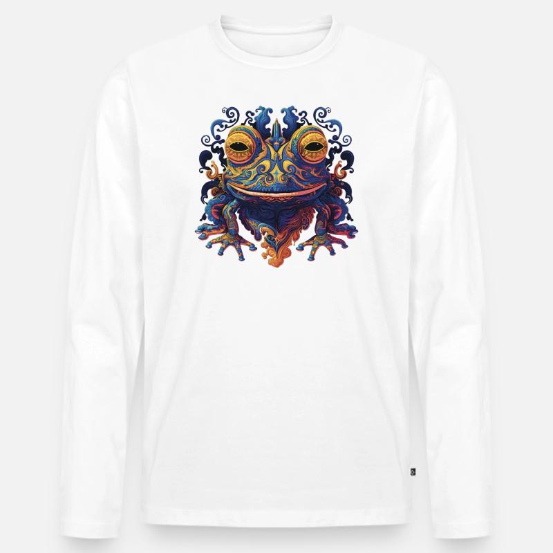 Dmt Frog - Männer Premium Bio Langarmshirt - Weiß