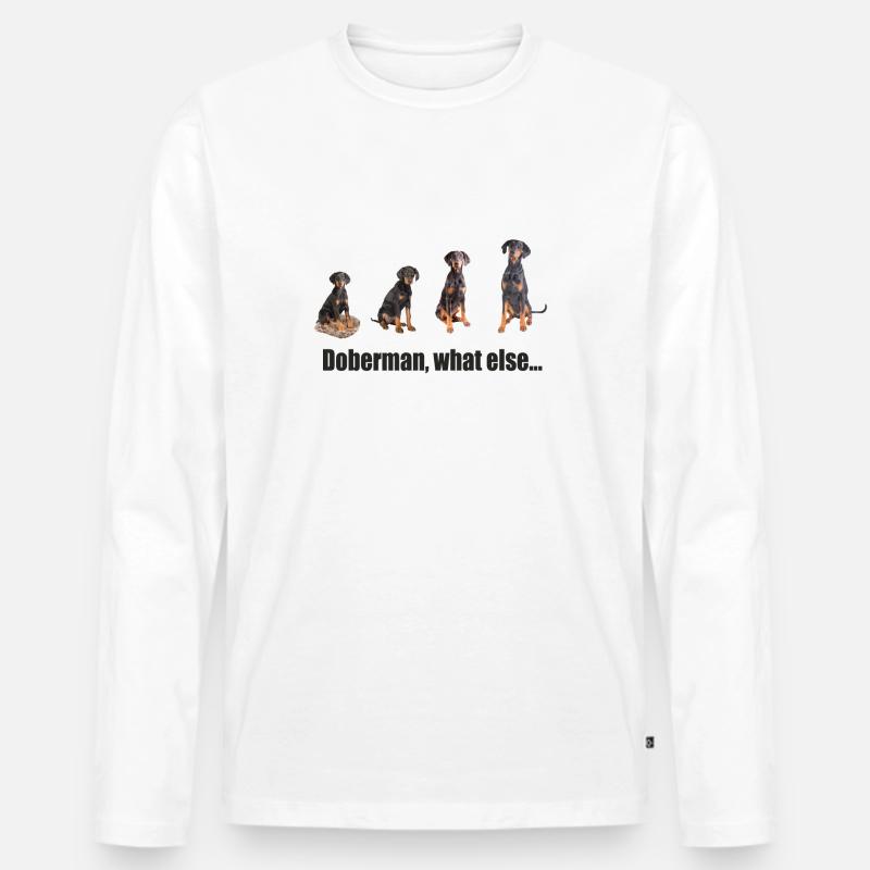 Doberman, what else... - Männer Premium Bio Langarmshirt - Weiß