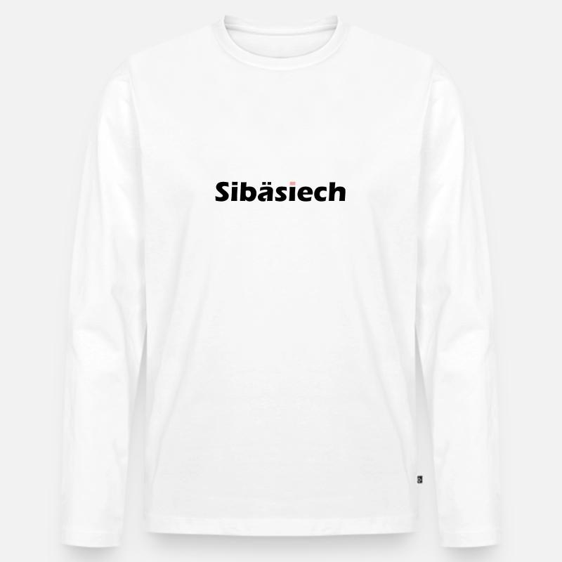 Sibäsiech - Männer Premium Bio Langarmshirt - Weiß