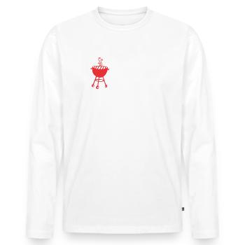 We beer grilling BBQ Grill Tshirt Beer Gifts - Men's Premium Organic Long Sleeve Shirt - white - Front - Nico (187cm)
